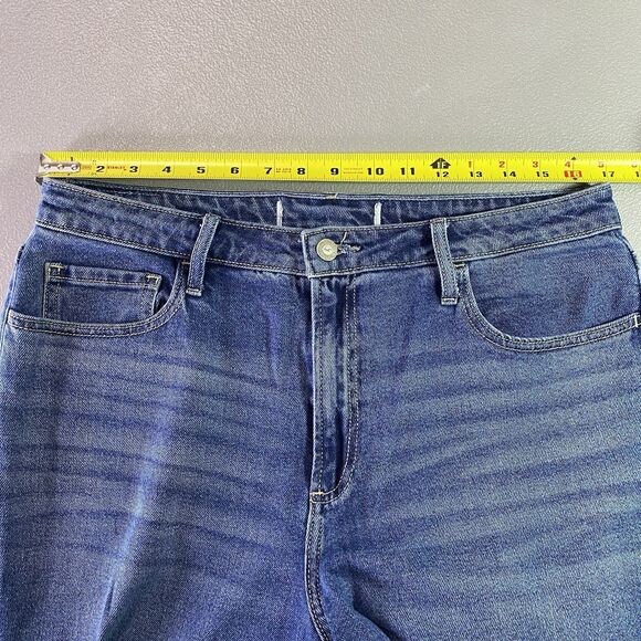 HOLLISTER Jean Distressed Straight High Waist Medium Wash Denim Womens 14 Blue - Picture 4 of 7